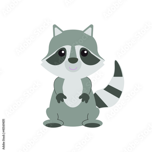 children s drawing of a cute raccoon baby