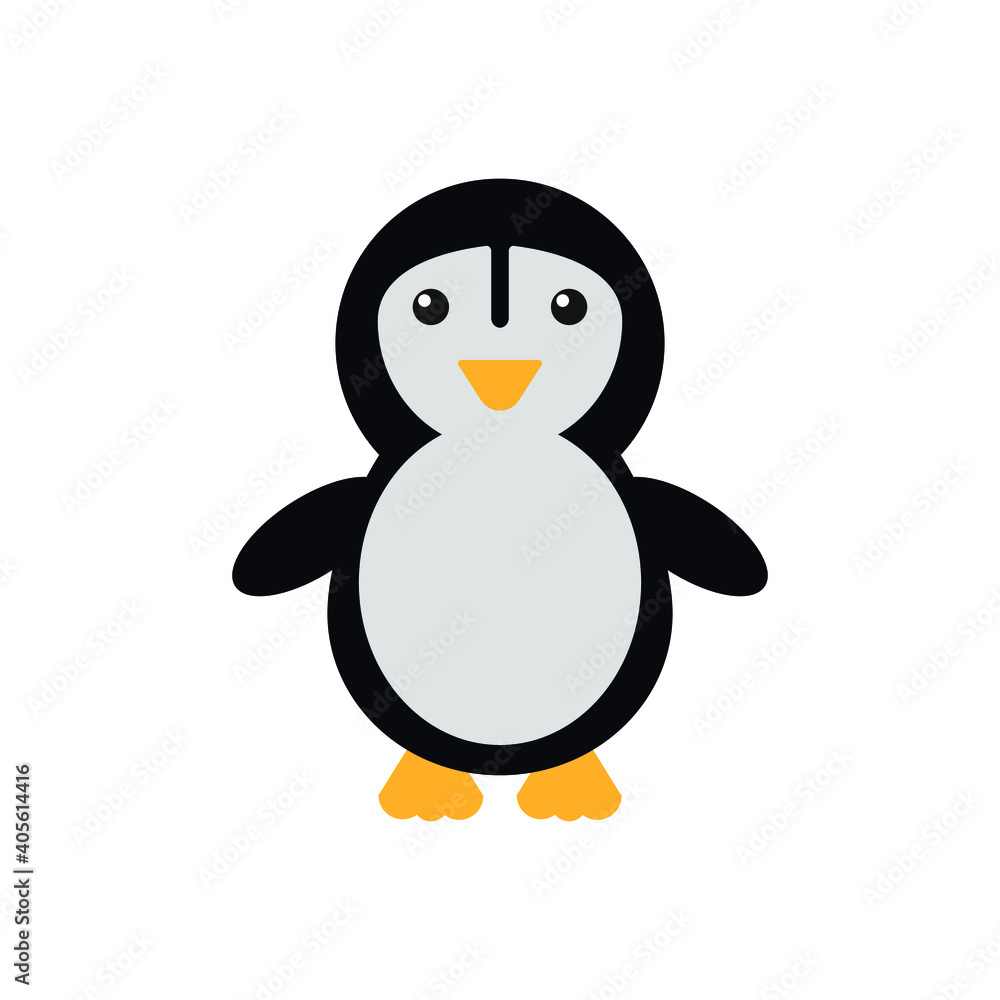 Obraz premium children's drawing of a cute penguin baby