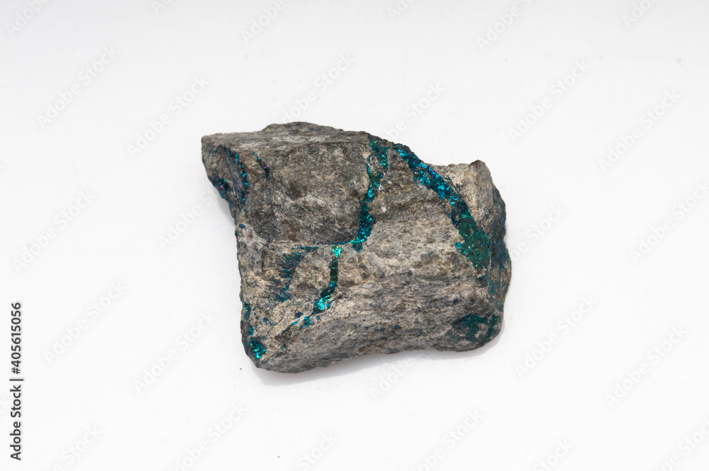 Natural stone chalcopyrite on white background Natural stone chalcopyrite on white background