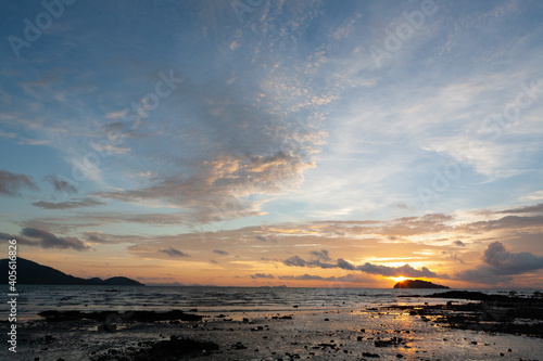 Sunset on the beach  Chaolan  Thailand