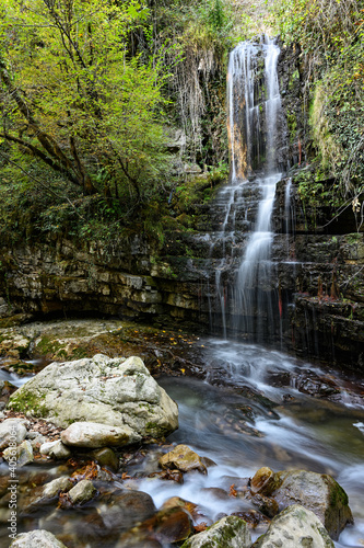 Fototapeta Naklejka Na Ścianę i Meble -  View of the Kouiassa waterfall at the Tzoumerka mountains in Epirus, Greece