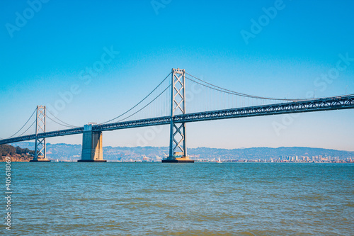 Yerba Buena Island and the Bay Bridge in San Francisco  California  USA