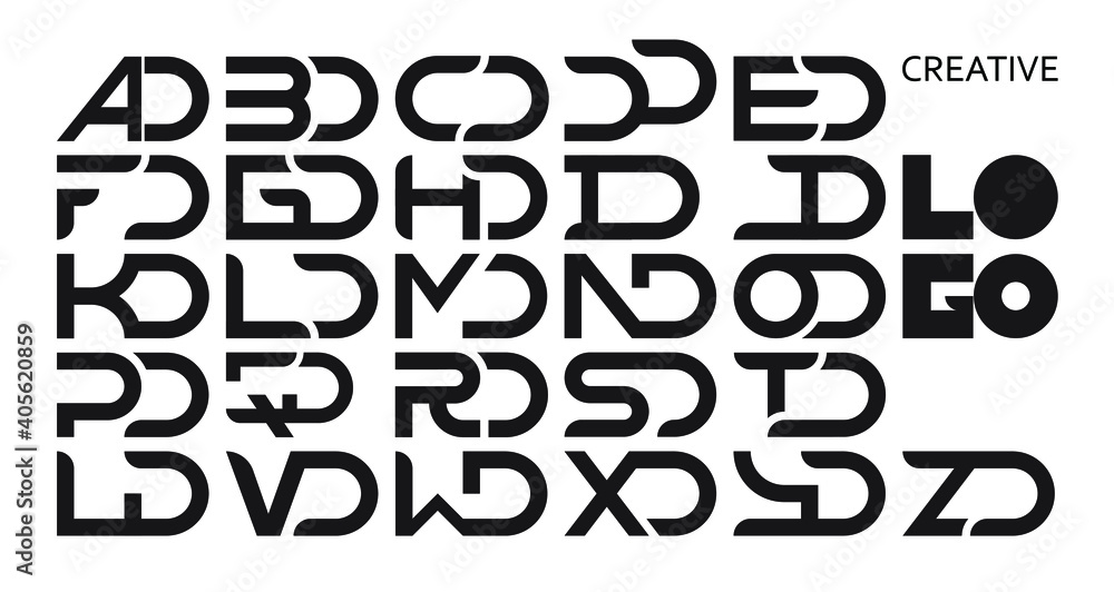 alphabet for logocompany. a modern vector design