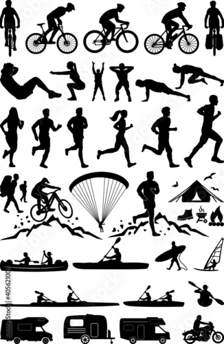PEOPLE ACTION Sports Vector Silhouette