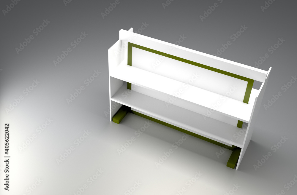 Gondola mockup, retail display design, original 3d rendering Gondola mockup, retail display design, original 3d rendering