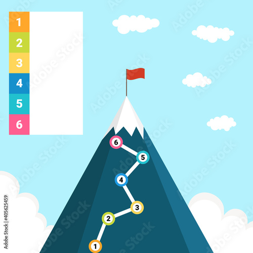 Route to the top infographic. Vector illustration.