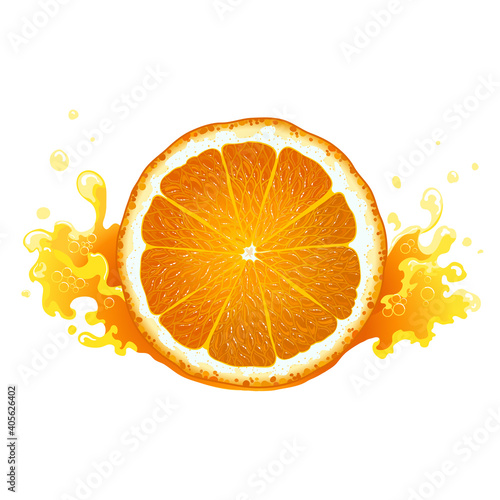 Orange with juice. photo