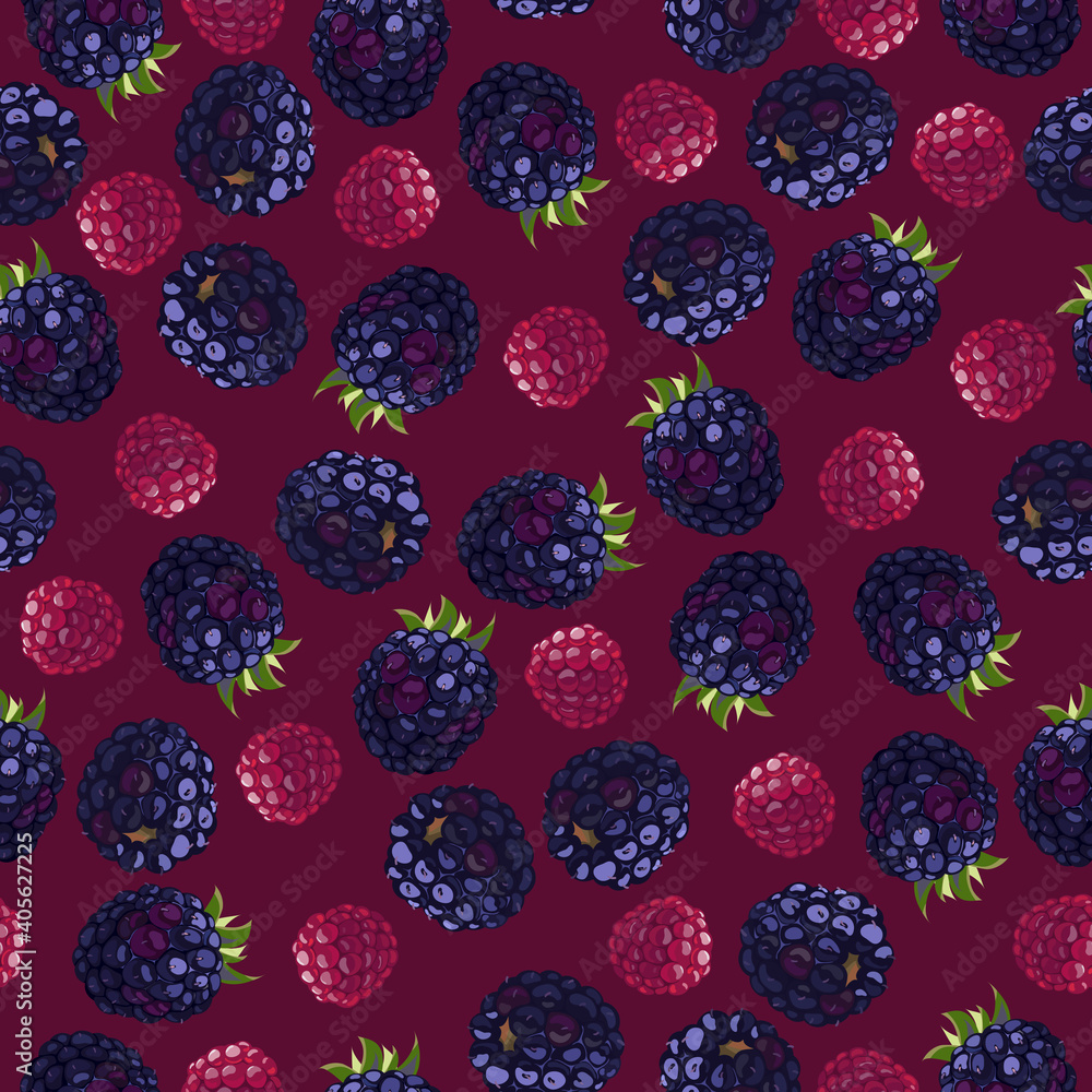 Blackberry seamless pattern. Blackberry seamless pattern.