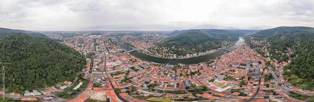 360 panoramic view of Hedeilberg old town in Germany