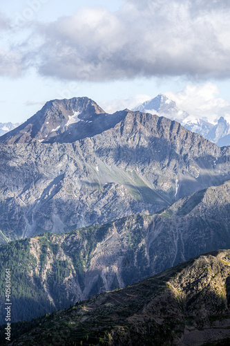 The alpine landscapes of Valpelline near the town of Aosta, Italy - August 2020.
