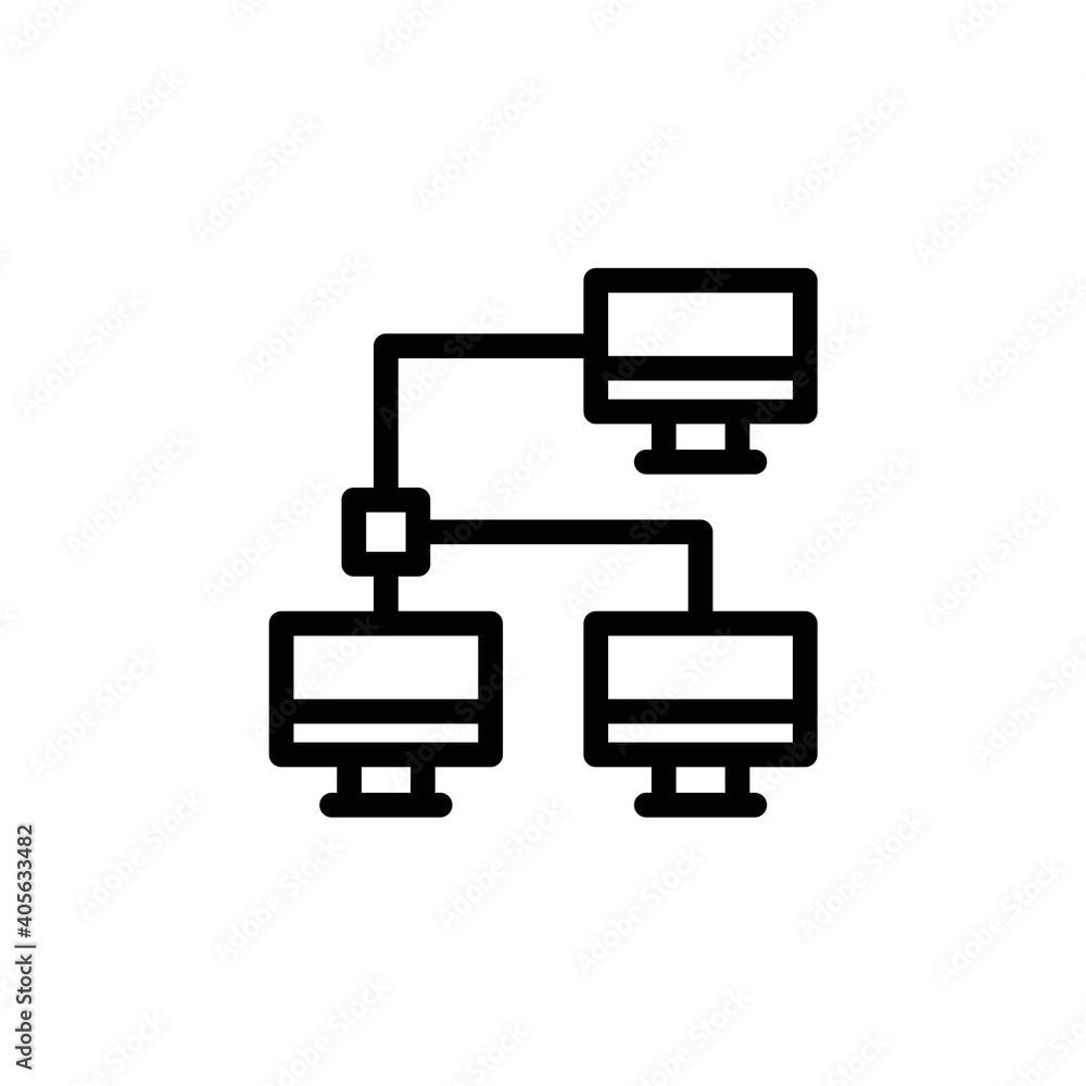 computer network outline Icon. internet of think vector illustration on white background computer network outline Icon. internet of think vector illustration on white background