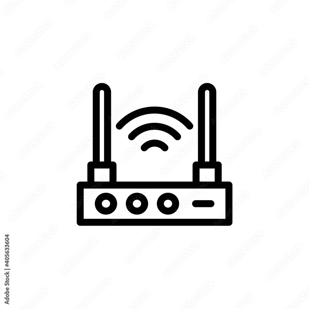 router outline Icon. internet of think vector illustration on white background router outline Icon. internet of think vector illustration on white background