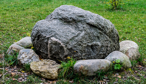 stone in the grass