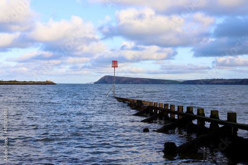 landscape view Goodwick beach in Pembrokeshire, Wales photo