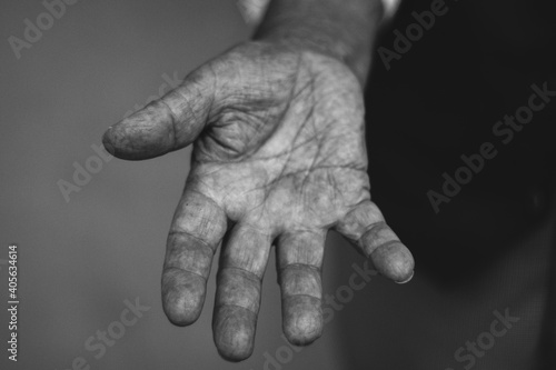 Old person hand