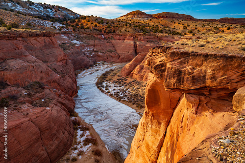 Snow on the Clifffs of Paria Canyon photo