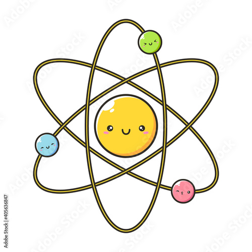 cute happy of molecular character