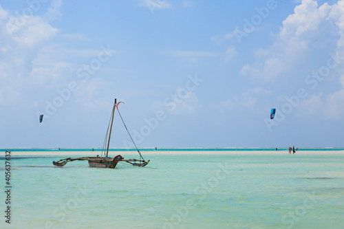 Zanzibar beach landscape, Tanzania, Africa panorama © elleonzebon