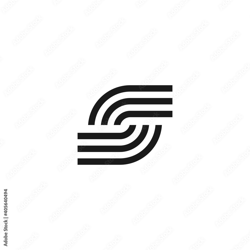 Monogram extraordinary professional elegant trendy awesome three fine lines black and white initials S Monogram extraordinary professional elegant trendy awesome three fine lines black and white initials S