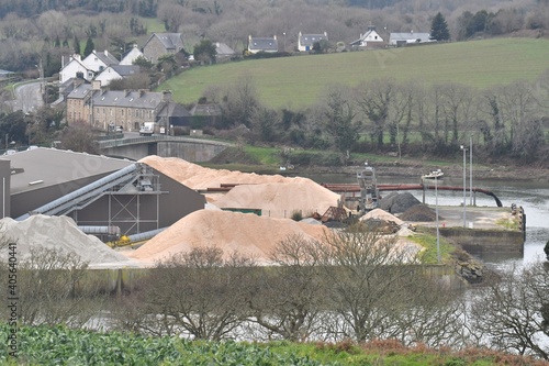 Sand industry at Treguier in Brittany. France photo