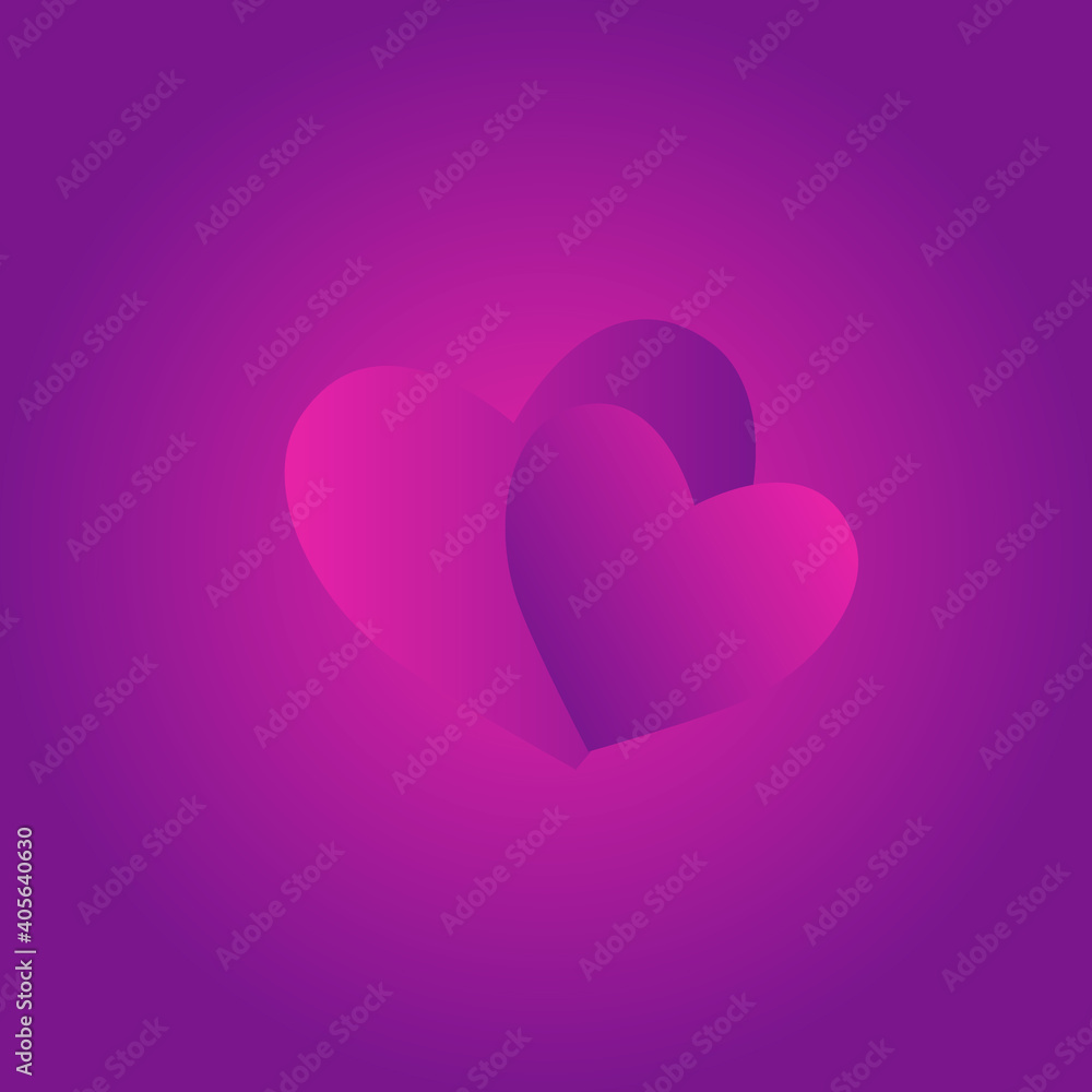volumetric hearts on a pink background, happy valentines day