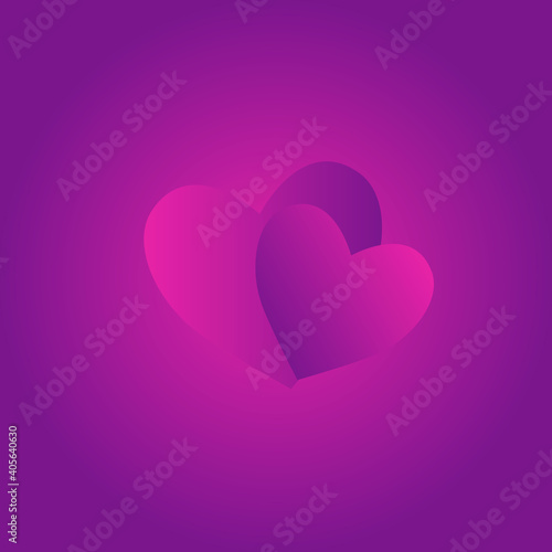 volumetric hearts on a pink background, happy valentines day