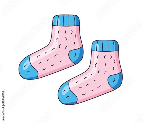 Pink socks pair isolated