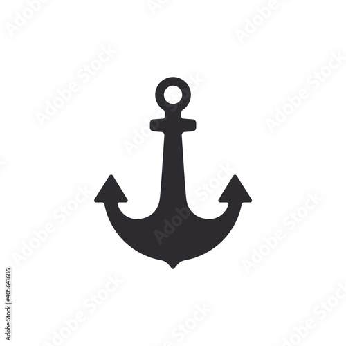 Anchor icon. Ship brake. Stencil anchor. Logo template. Black anchor. Nautical anchor. Silhouette. Port symbol. Anchorage sign. Yacht Club. Ship pointer. Shipbuilding icon. Shipyard