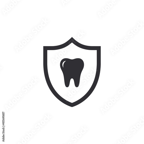 Shield icon. Tooth icon. Health care. Teeth protection. Caries protection. Dentistry symbol. Logo template. Protection icon. Safety system. Active safety. Virus protection. Guard symbol. Dentistry 