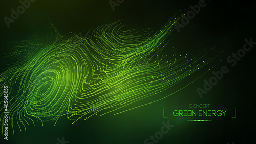Green energy concept. Vector green technology background. Futuristic vector illustration.
