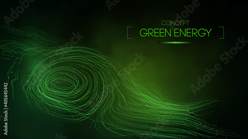 Green energy concept. Vector green technology background. Futuristic vector illustration.