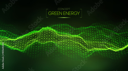 Green energy concept. Vector green technology background. Futuristic vector illustration.