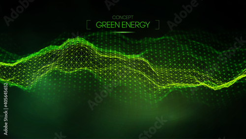 Green energy concept. Vector green technology background. Futuristic vector illustration.