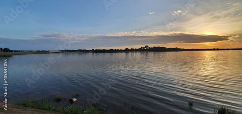 sunset over the lake