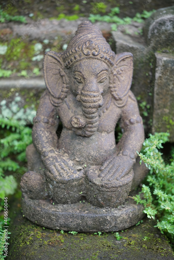 Indonesia Bali - Ubud Handmade Balinese Ganesha the Hindu elephant god stone statue