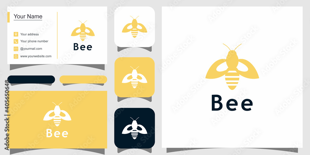 Bee logo linear vector icon