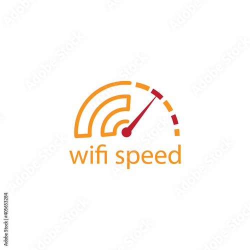 Internet speed logo clockwork illustration vector design template