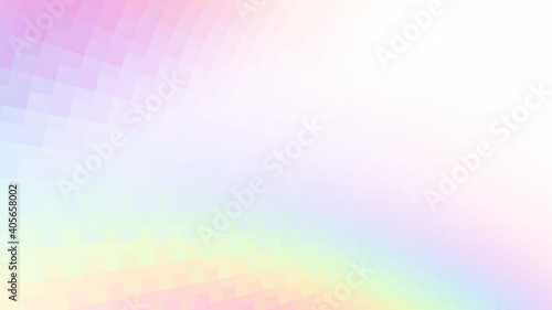 Abstract holographic colors composition with squares. Optical illusion of blur effect. Place for text. Vector EPS10 with transparency. Background for presentation, flyer, poster. Digitally wallpaper.