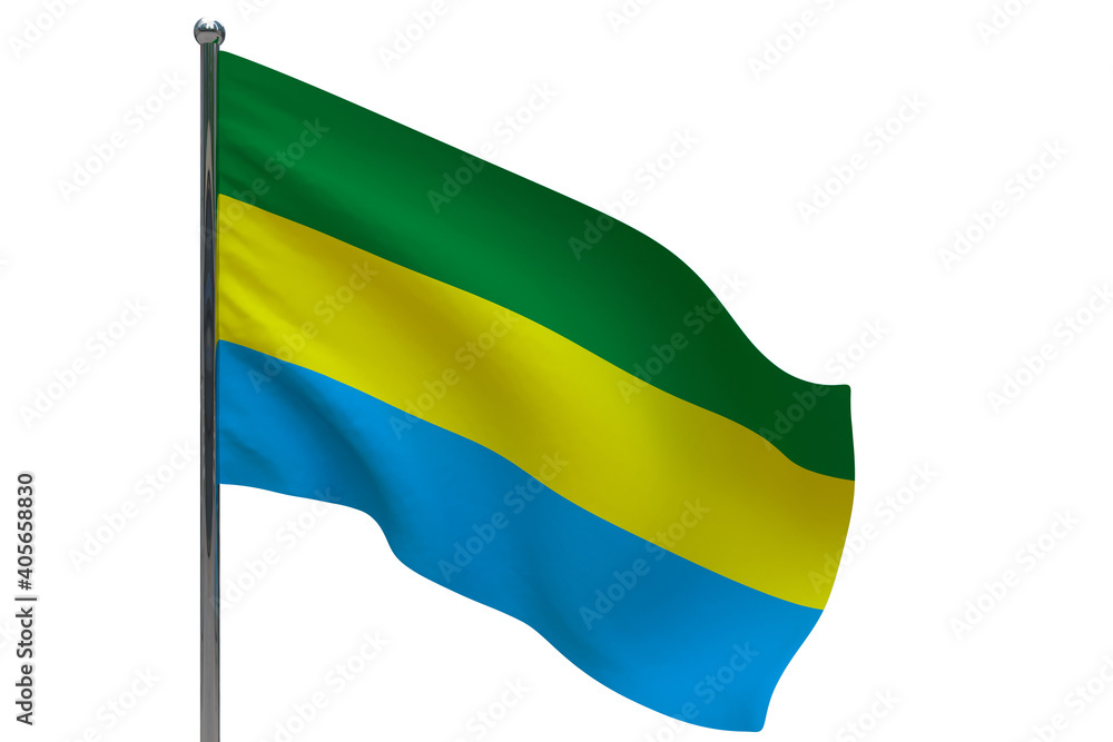 Obraz premium Gabon flag on pole icon