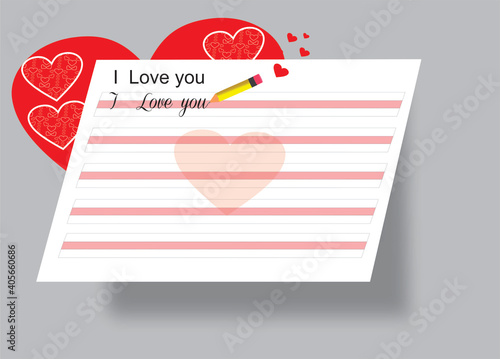 carta  ´´Te amo´´ por el día de  San Valentin photo