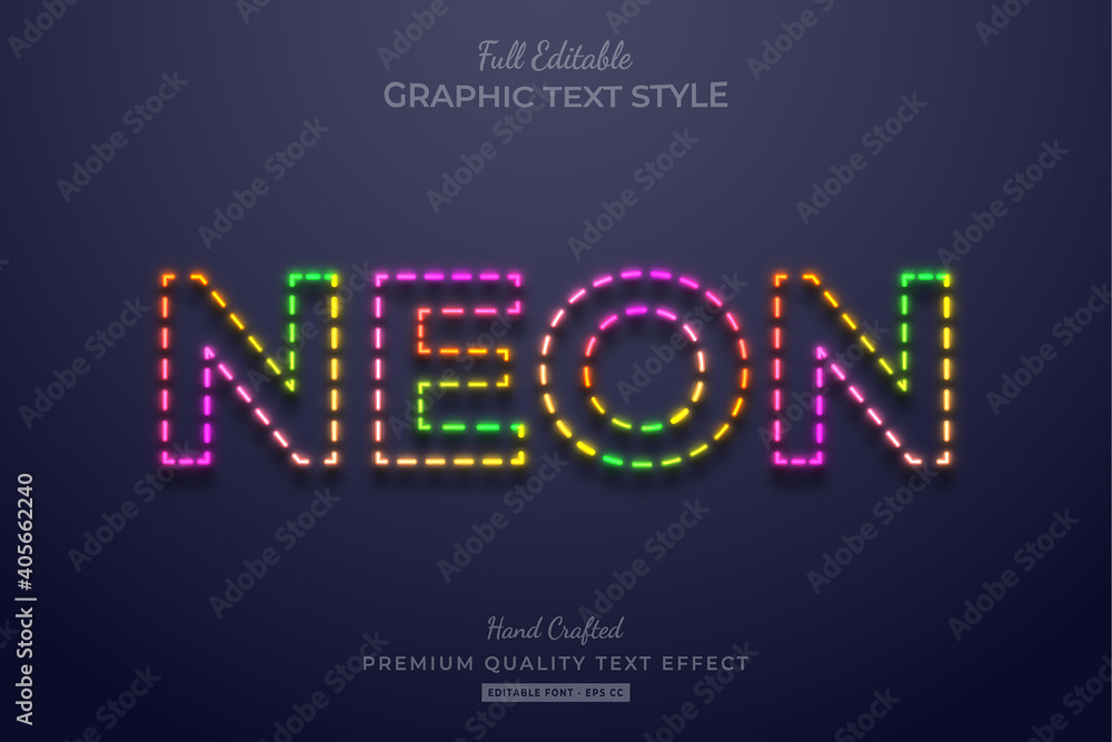 Colorful Neon Editable Text Effect Font Style