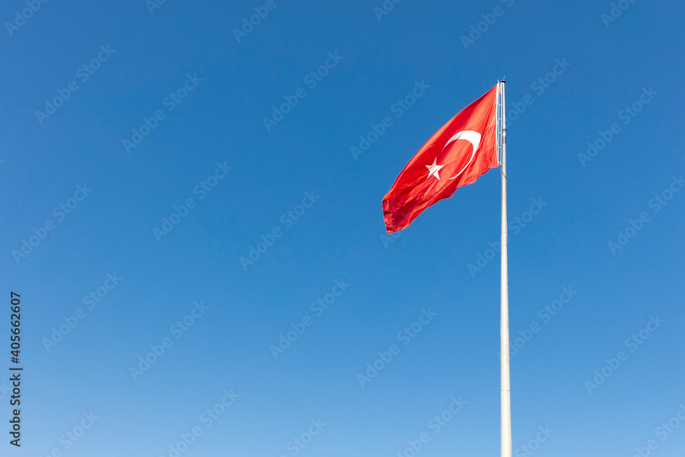 Turkish Flag in the blue sky