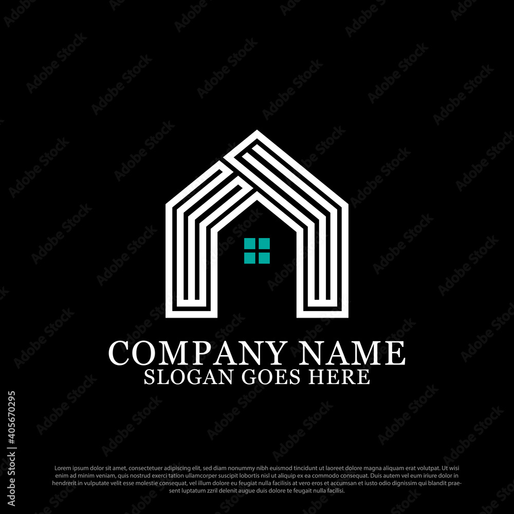 Monogram real estate logo template, best for building and construction logo vector