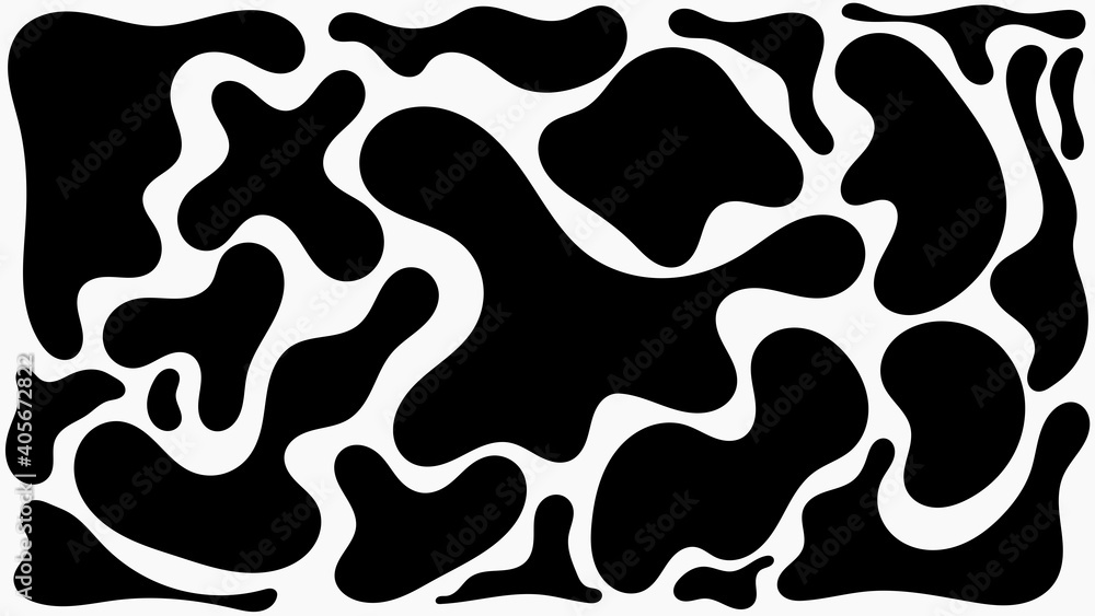 abstract fluid black and white background, seamless cow pattern background