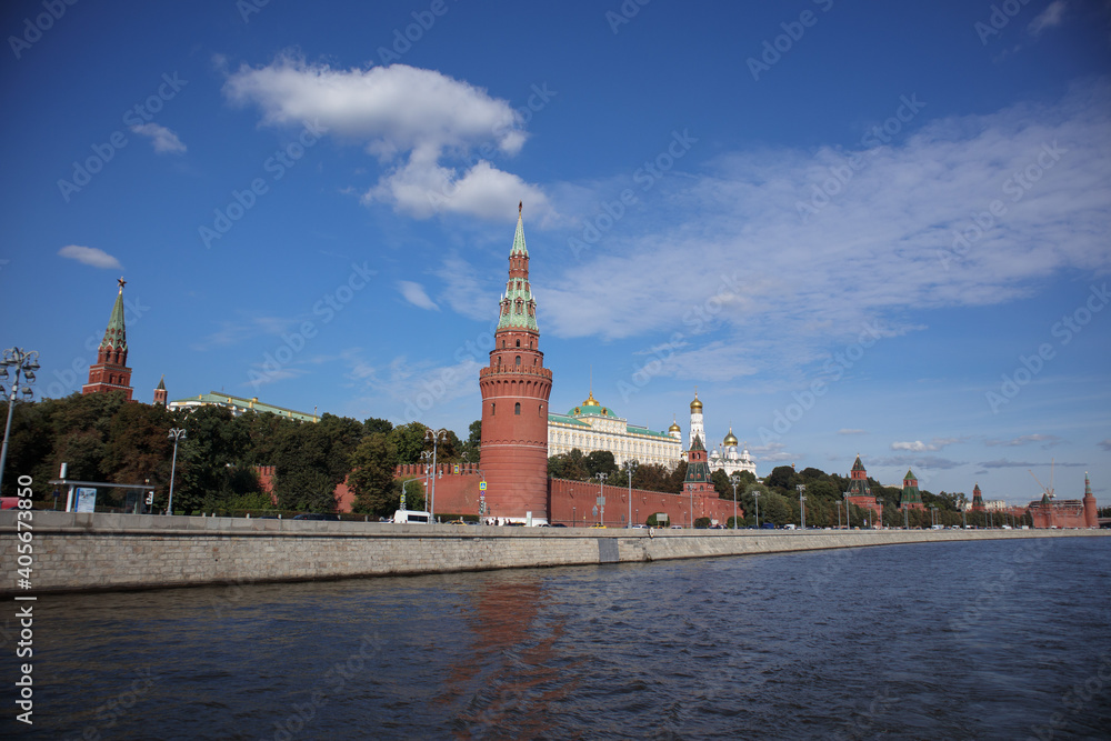 The Kremlin wall on the river side. Moscow