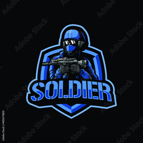 Soldier mascot logo design illustration