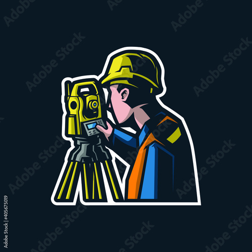 Civil engineer mascot logo design