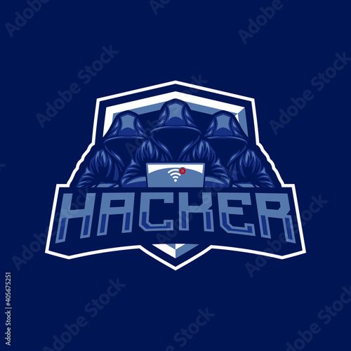Hacker mascot logo design illustration