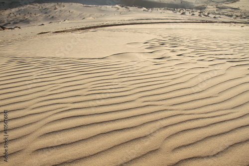 Ripples on sand dunes in desert.