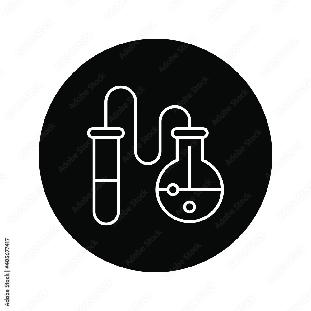 Chemical flask and Test tube outline and filled vector icon sign symbol color editable Chemical flask and Test tube outline and filled vector icon sign symbol color editable